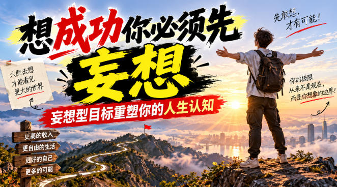 付费文章：想成功你必须先妄想，妄想型目标重塑你的人生认知-heixxmi