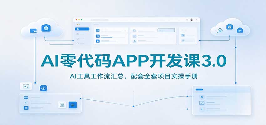 AI零代码APP开发课3.0：AI工具工作流汇总，配套全套项目实操手册-heixxmi