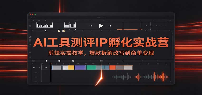AI工具测评IP孵化实战营：剪辑实操教学，爆款拆解改写到商单变现-heixxmi