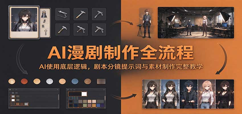 AI漫剧制作全流程：AI使用底层逻辑，剧本分镜提示词与素材制作完整教学-heixxmi