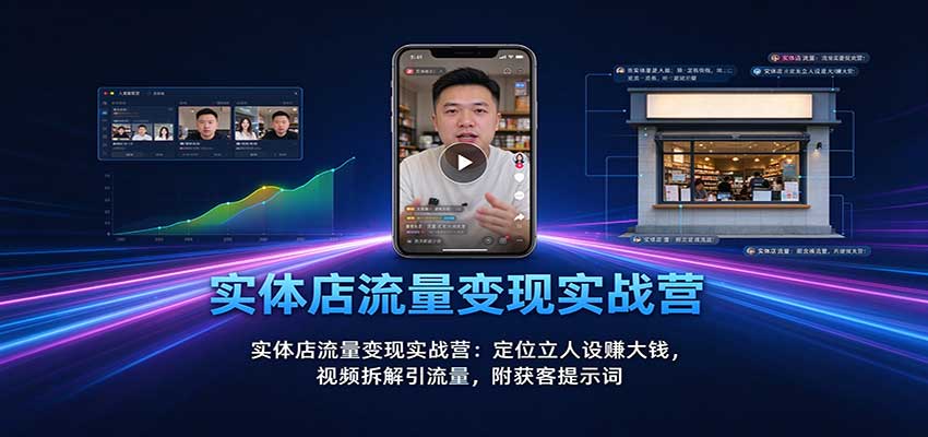实体店流量变现实战营：定位立人设赚大钱，视频拆解引流量，附获客提示词-heixxmi