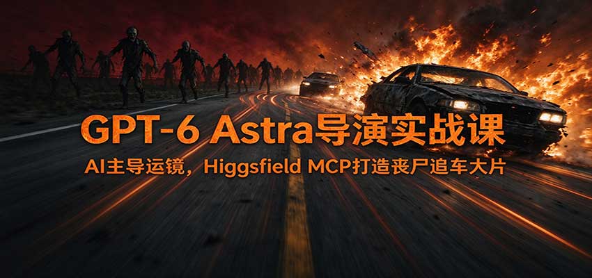 GPT-6 Astra导演实战课：AI主导运镜，Higgsfield MCP打造丧尸追车大片-heixxmi