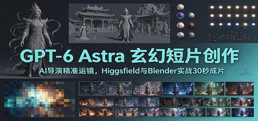 GPT-6 Astra 玄幻短片创作：AI导演精准运镜，Higgsfield与Blender实战30秒成片-heixxmi