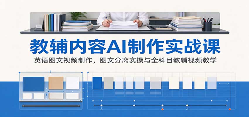 AI制作教辅内容实战课：英语图文视频制作，图文分离实操与全科目教辅视频教学-heixxmi