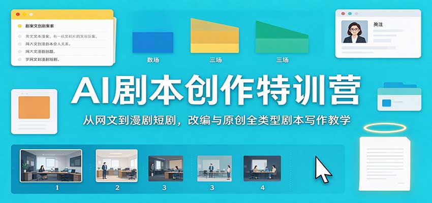 AI剧本创作特训营：从网文到漫剧短剧，改编与原创全类型剧本写作教学-heixxmi
